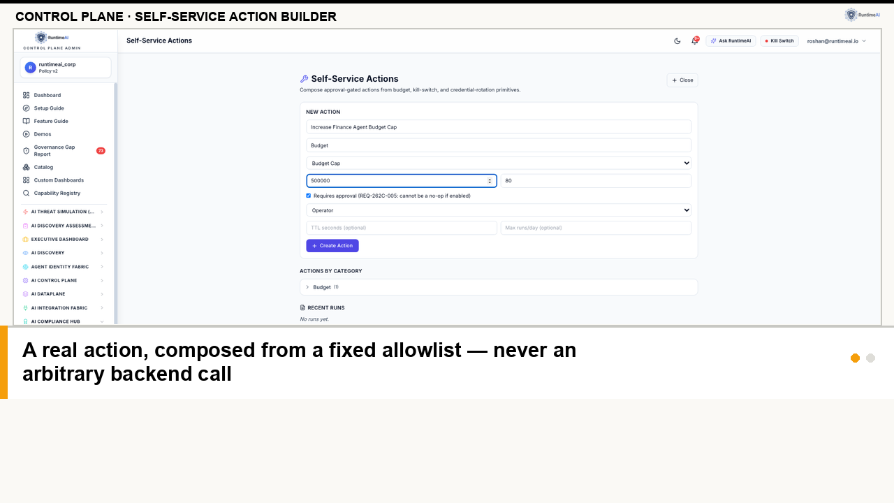 Self-Service Action Builder